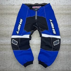 Vintage Y2K Shift Motocross Pants 38x30 Baggy Wide Leg Fit Blue Grey White Black